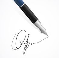 Vector Close up of a fountain pens and signature N3
