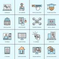Online Education Icons Set N5