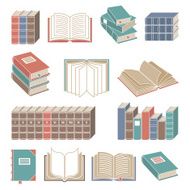 Book icons set color