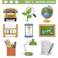 Vector School Icons Set 3