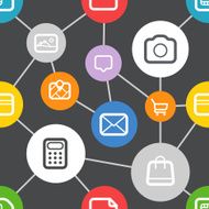 Abstract media scheme with modern icons