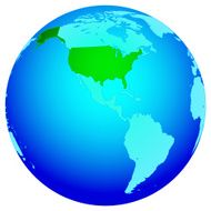 USA on globe