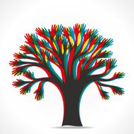 colorful hand tree