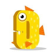Letter O monster Vector illustration N2