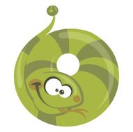 Number 0 cartoon funny snake N2