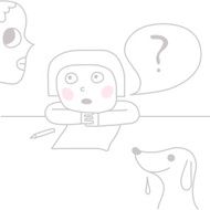 child asking adult why with pet dog N2