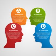 Vector infographic template business silhouette head N6