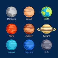 Cosmic icon set of planets solar system N2
