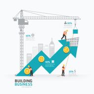 Infographic business arrow shape template design building