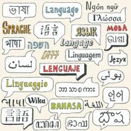 Languages colorful set Hand drawn Vector illustration N2