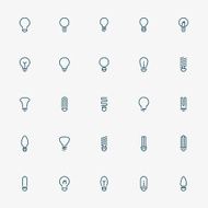 25 idea light bulb minimal line icons N2