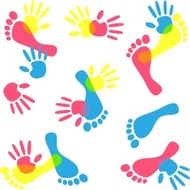 colorful hand prints and foot N2
