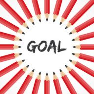 Goal word with pencil background