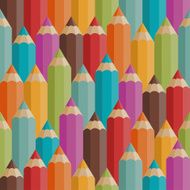 Seamless pattern with colored pencils in retro style N3