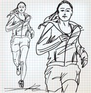 Female runner sketch illustration N15