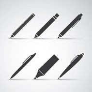 Set of Writing Tool Illustrations