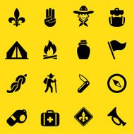 Boy Scout Yellow Silhouette icons