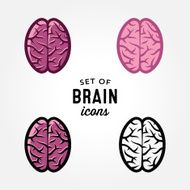 Set of simple brain icons