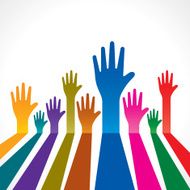 colorful helping hand background vector