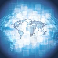 Blue World Map Vector Background