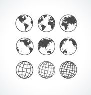 Vecrot globe icon set