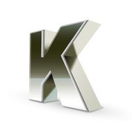 3d silver steel letter K N5