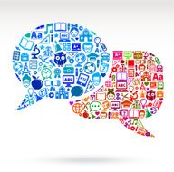 education and school Two Connected Speech Bubbles