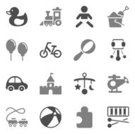Children Toy Icons Gray Color N2