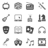Entertainment Icons Gray Color