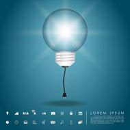 balloon idea lightbulb with business icon