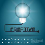 balloon idea lightbulb and creative wire with business icon