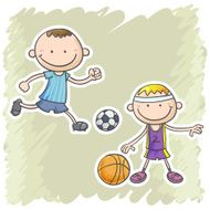 Little boy doing exercises N2