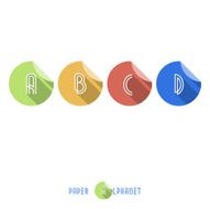 B C D A - Flat Design Paper Button Alphabet