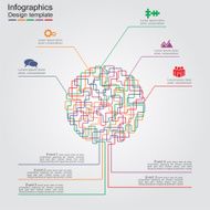 Infographic report template with text and icons Vector N3