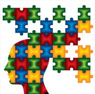 People head with puzzles for psychology concept