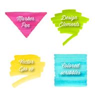 Hand drawn colorful speech bubbles set