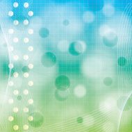 Molecule illustration blue green background
