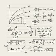 Vector pattern with mathematical formulas N4