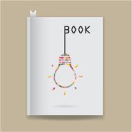 Creative light bulb Idea concept on blank book cover