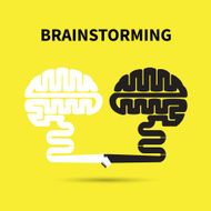 Brainstorming concept Creative brain abstract vector logo design template