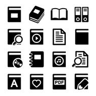 Book icons set on white background