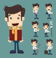 set of businessman characters poses N5