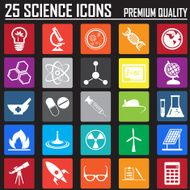 25 science Metro icons set Premium Quality