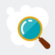 Magnifying glass research concept illustration in flat style