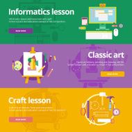Flat design concepts for informatics classic art craft lessons