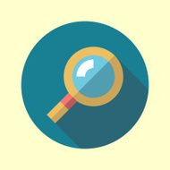Magnifier icon Flat long shadow design