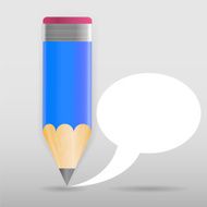 Pencil with speech bubble Vector illustration N3