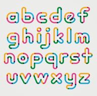 Alphabet line transparent color font style N5