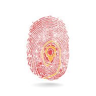 Creative light bulb idea concept with fingerprint symbol Education sign N2