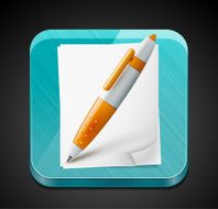 Vector pen and paper application icon